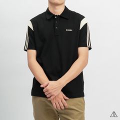 Áo polo Phối vai 3 sọc tay kem
