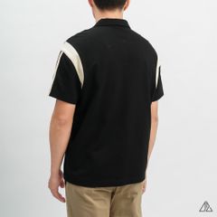 Áo polo Phối vai 3 sọc tay kem