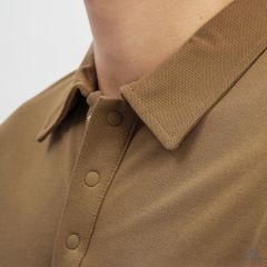 Áo polo Phối vai 3 sọc tay kem