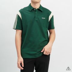 Áo polo Phối vai 3 sọc tay kem