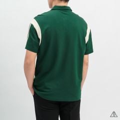 Áo polo Phối vai 3 sọc tay kem