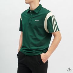 Áo polo Phối vai 3 sọc tay kem