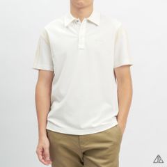 Áo polo Phối vai 3 sọc tay kem