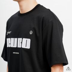 Áo thun cổ tròn thêu chữ RUBO