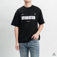 Áo thun cổ tròn thêu chữ RUBO