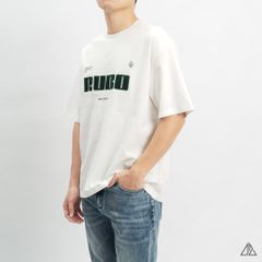 Áo thun cổ tròn thêu chữ RUBO
