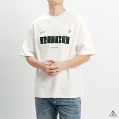 Áo thun cổ tròn thêu chữ RUBO