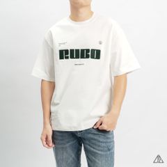 Áo thun cổ tròn thêu chữ RUBO