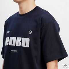Áo thun cổ tròn thêu chữ RUBO