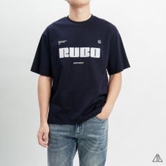 Áo thun cổ tròn thêu chữ RUBO