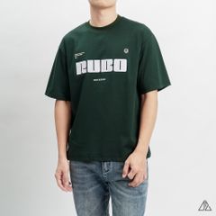Áo thun cổ tròn thêu chữ RUBO