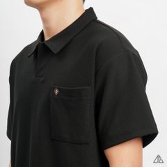 Áo polo fom rộng cổ V phối túi