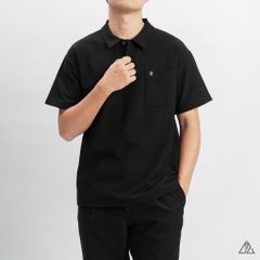 Áo polo fom rộng cổ V phối túi