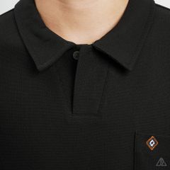 Áo polo fom rộng cổ V phối túi