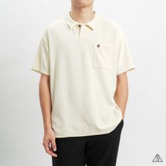 Áo polo fom rộng cổ V phối túi