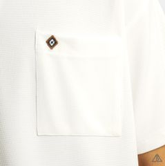 Áo polo fom rộng cổ V phối túi
