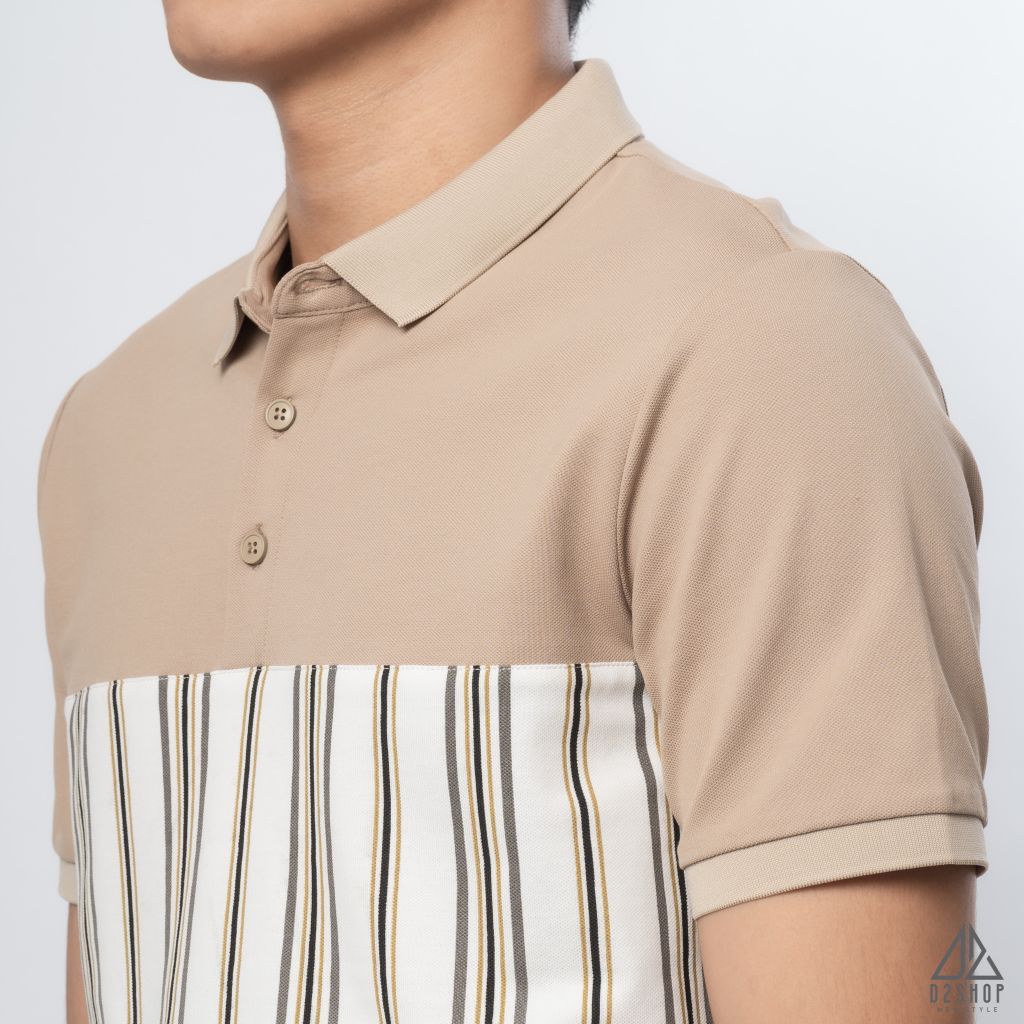 Polo phối viền sọc ngực