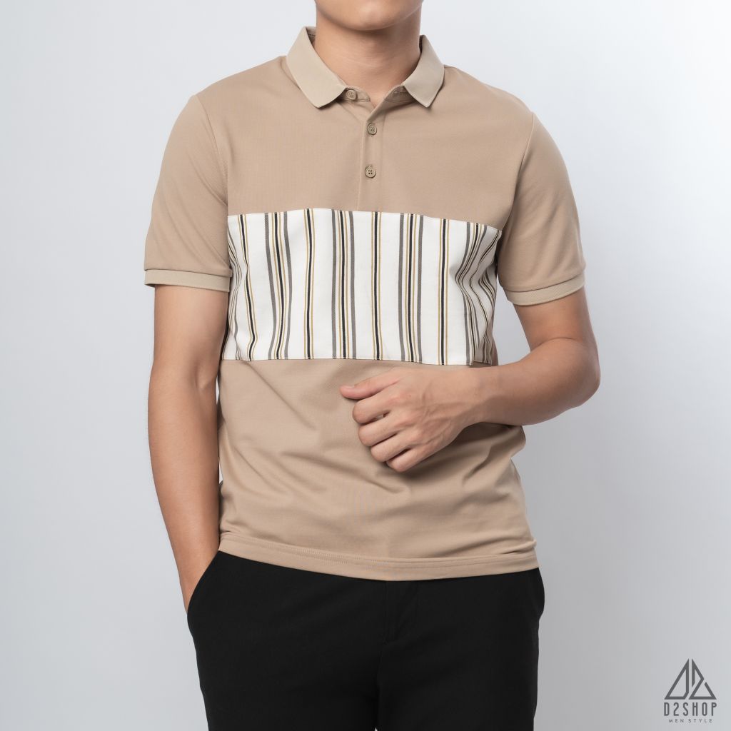 Polo phối viền sọc ngực