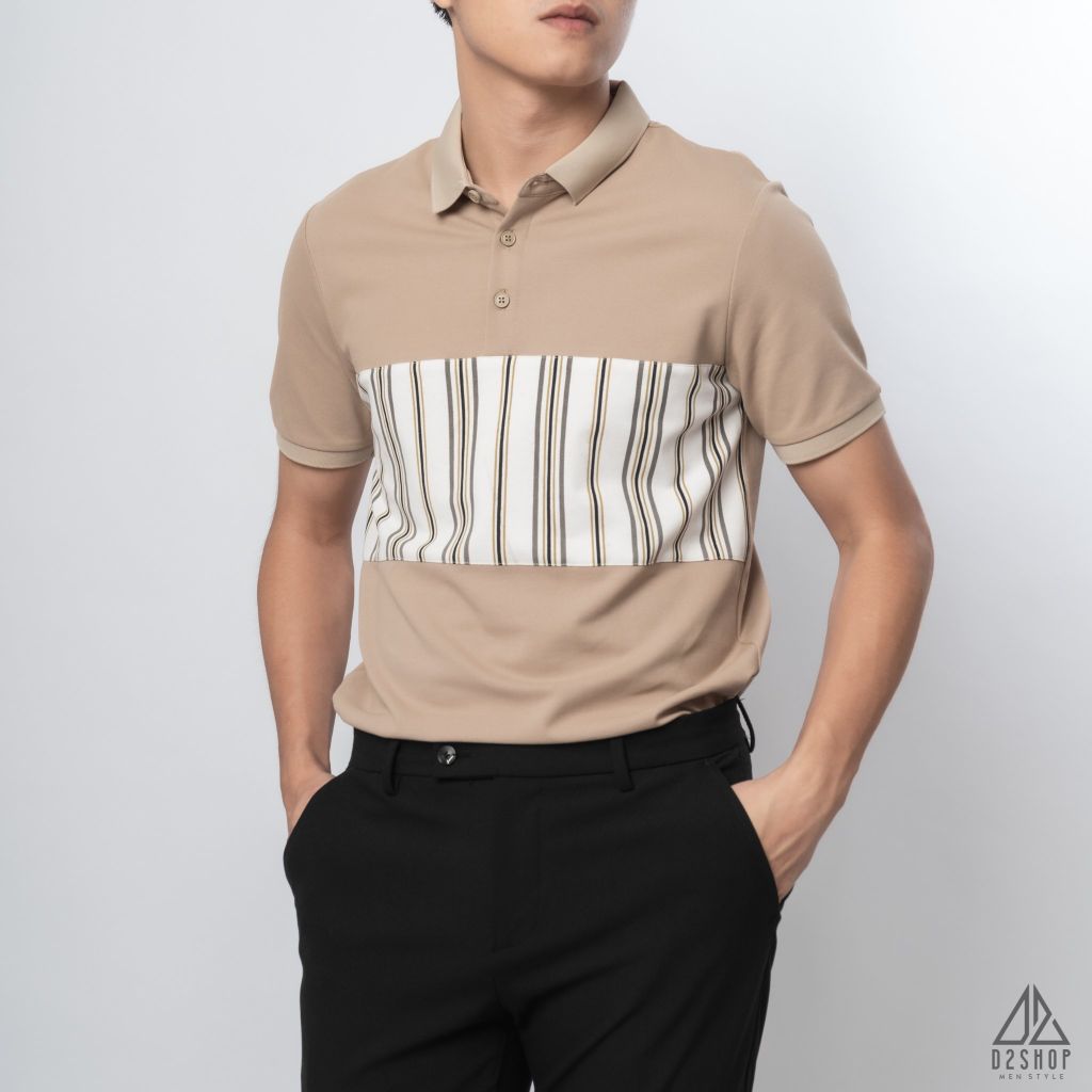 Polo phối viền sọc ngực