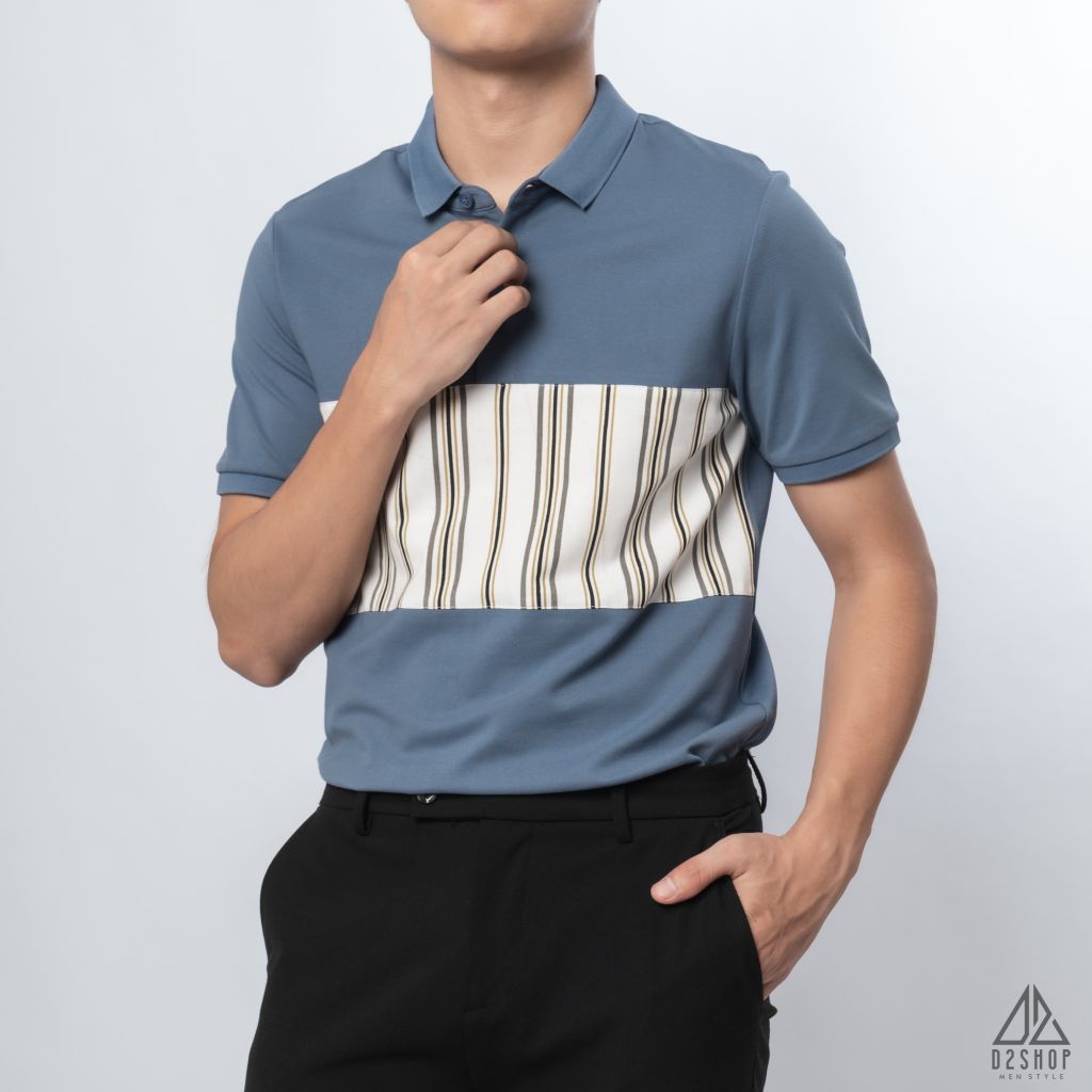 Polo phối viền sọc ngực