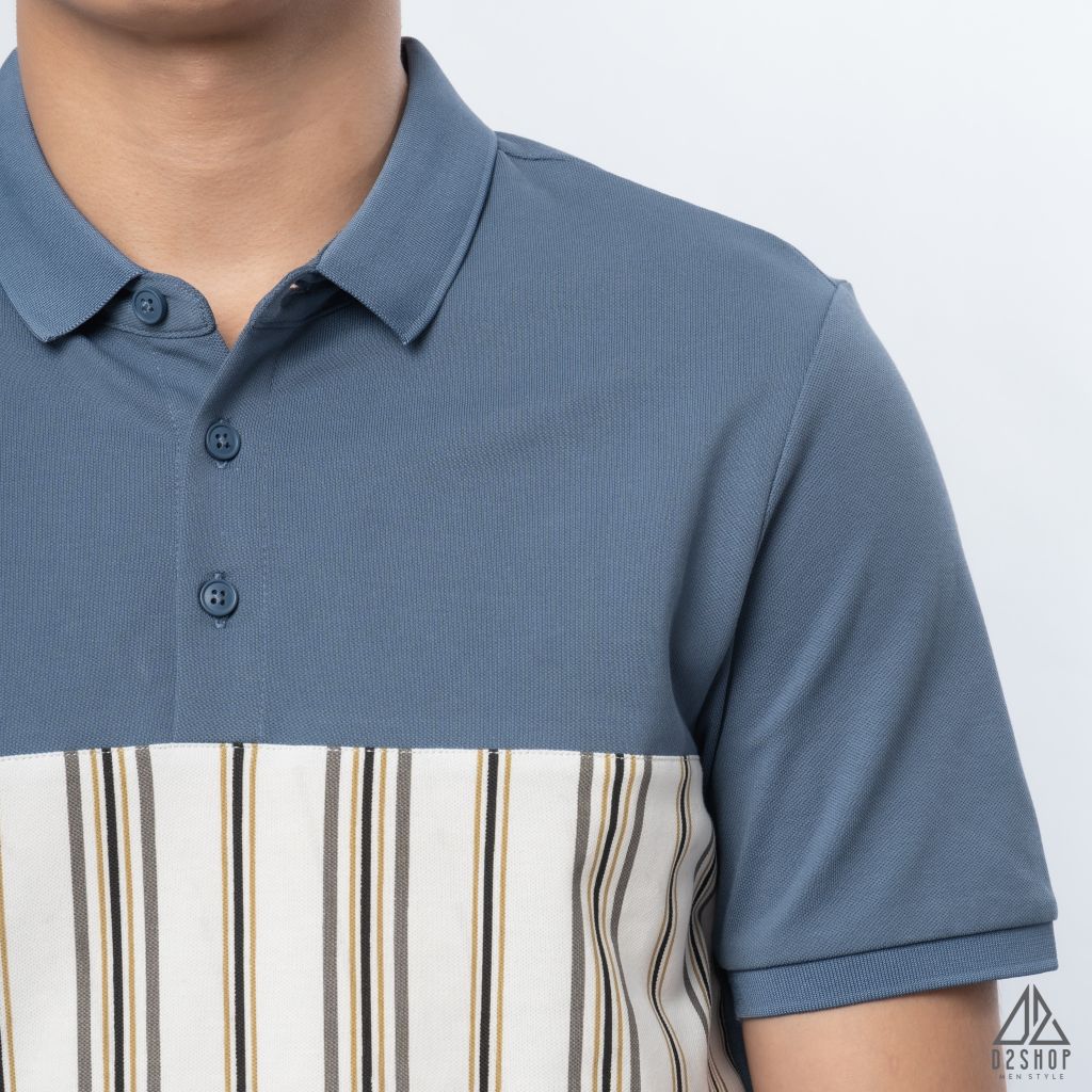 Polo phối viền sọc ngực