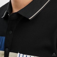 Polo đắp ngực kem túi sọc