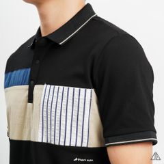 Polo đắp ngực kem túi sọc