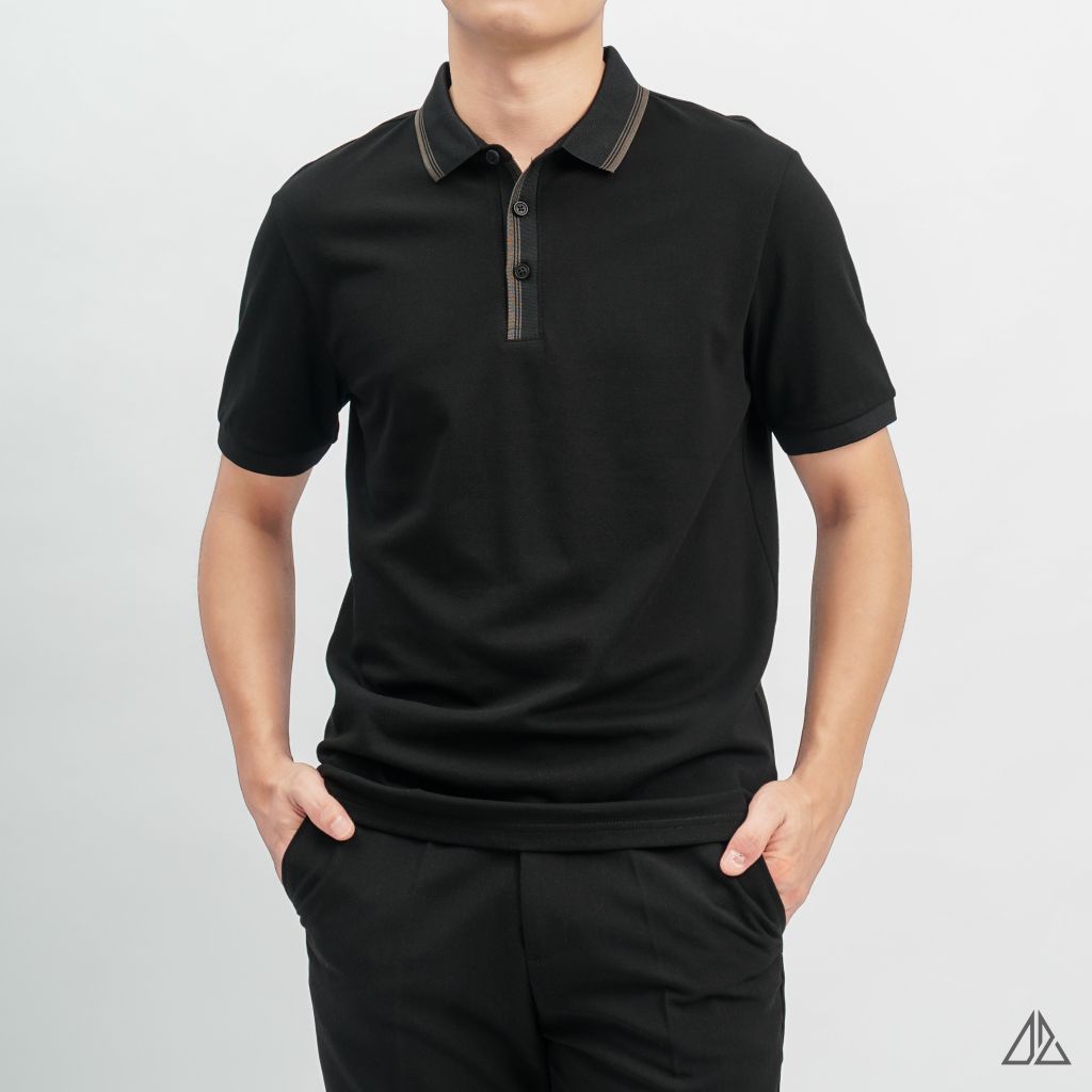 Áo polo bo phối viền cổ