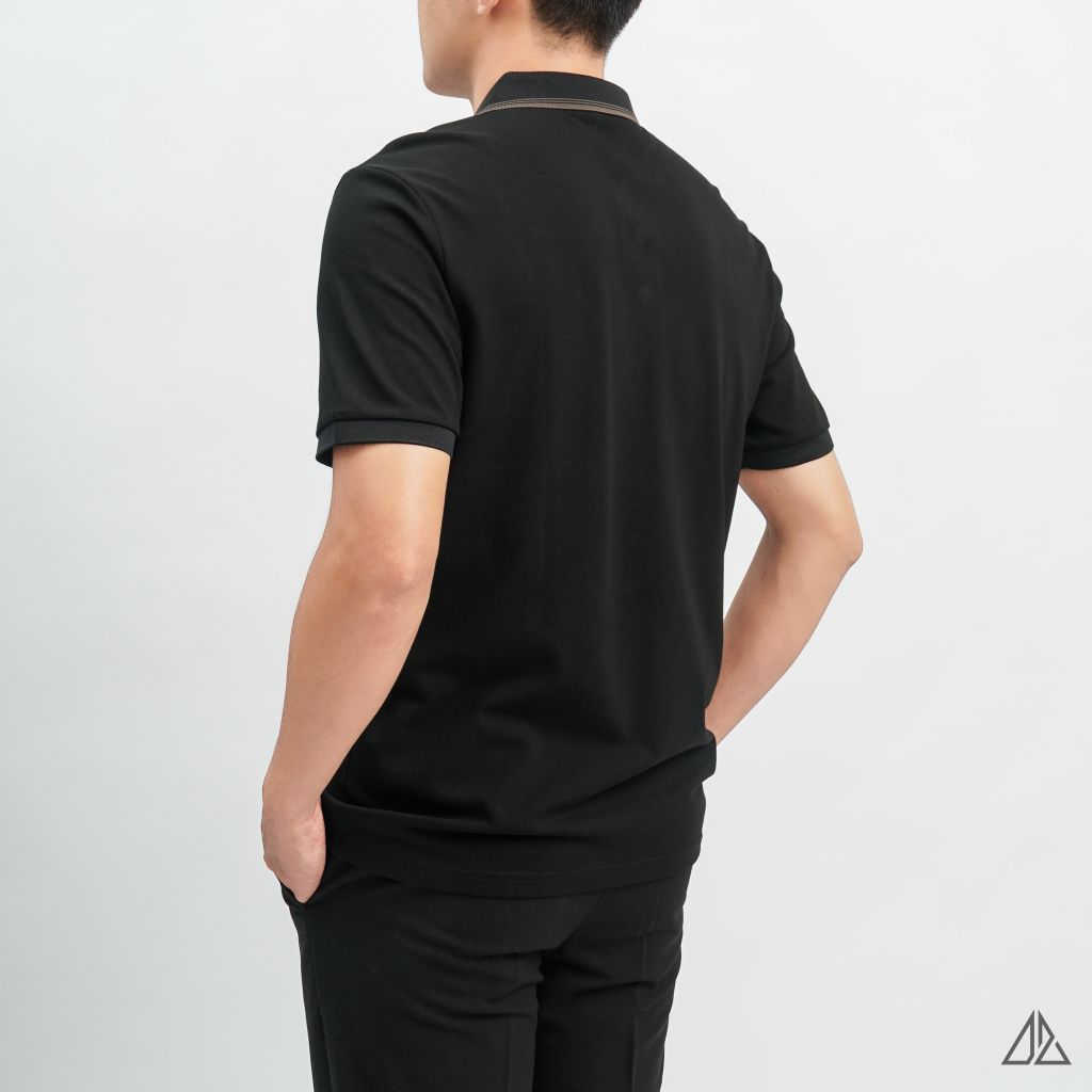 Áo polo bo phối viền cổ