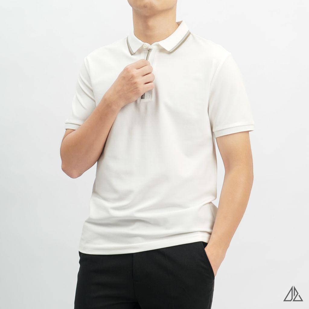Áo polo bo phối viền cổ