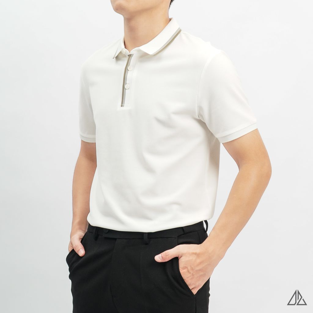 Áo polo bo phối viền cổ