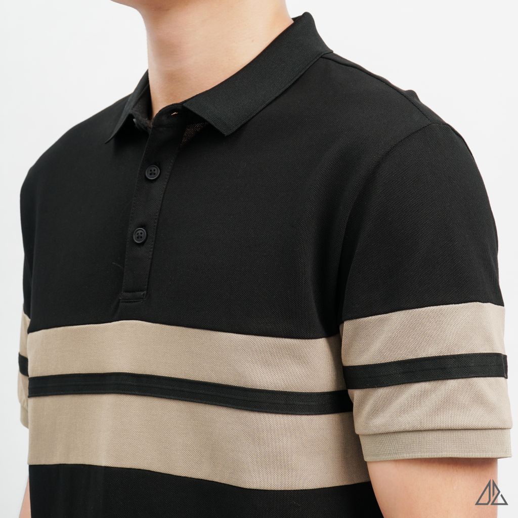 Áo polo viền phối viền tay ngực