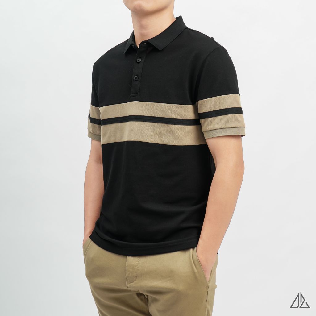 Áo polo viền phối viền tay ngực