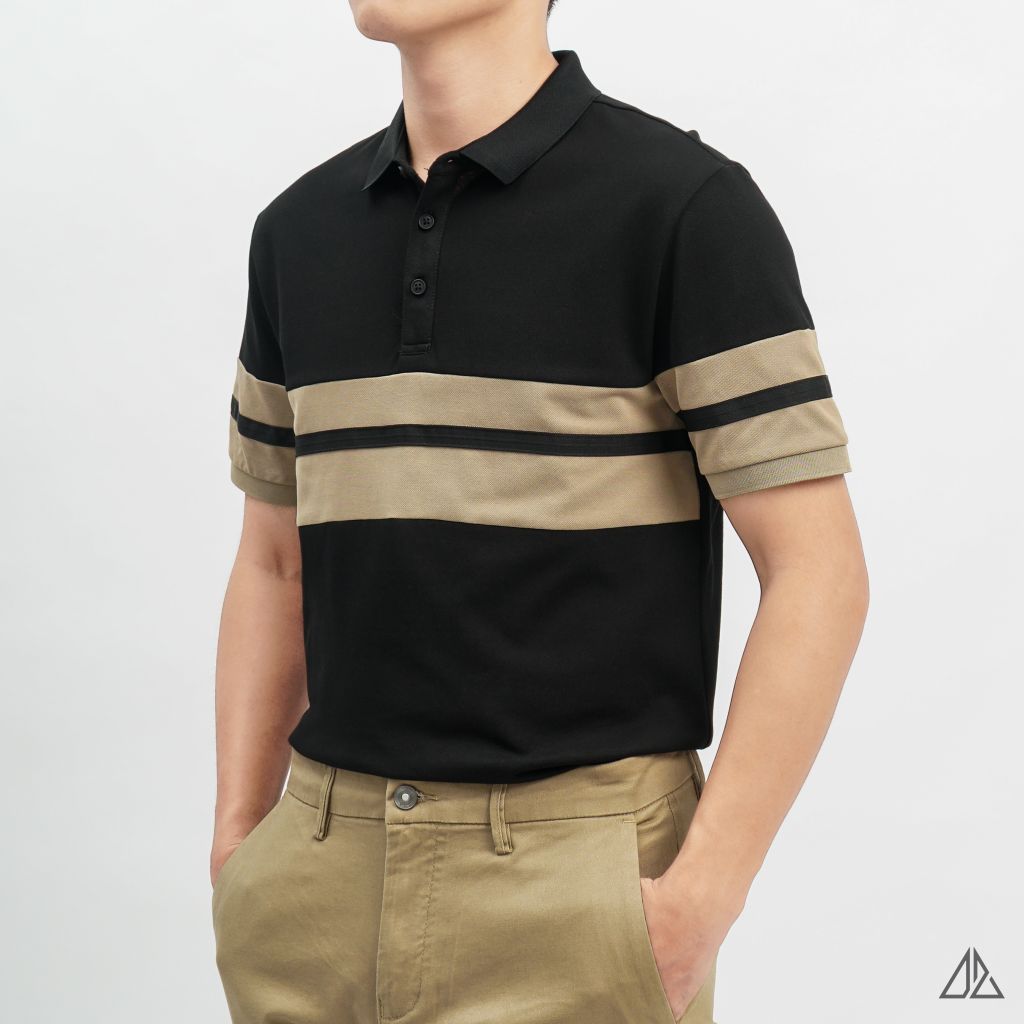 Áo polo viền phối viền tay ngực