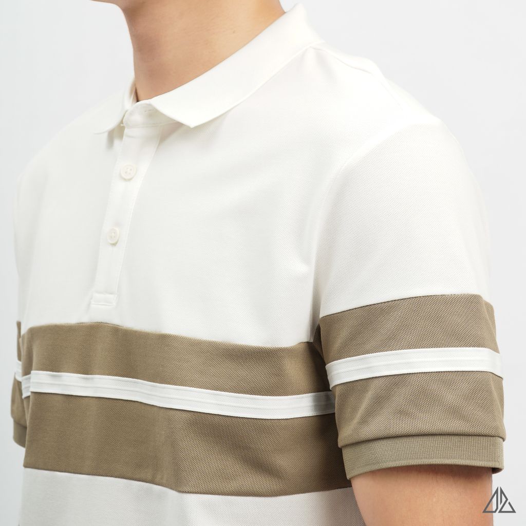 Áo polo viền phối viền tay ngực