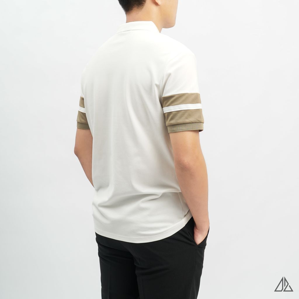 Áo polo viền phối viền tay ngực