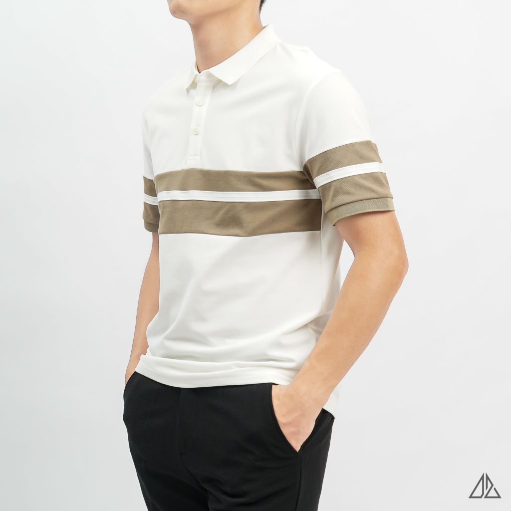 Áo polo viền phối viền tay ngực