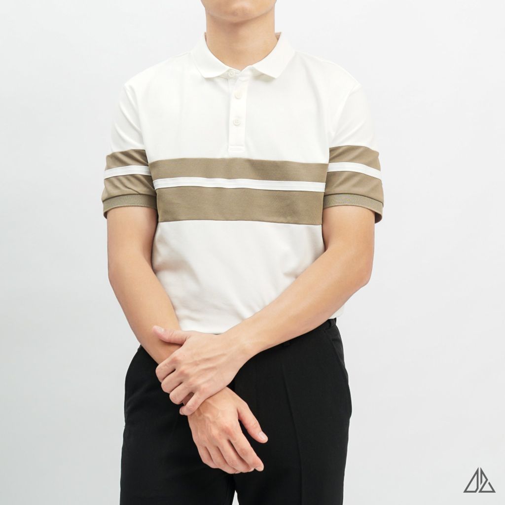 Áo polo viền phối viền tay ngực