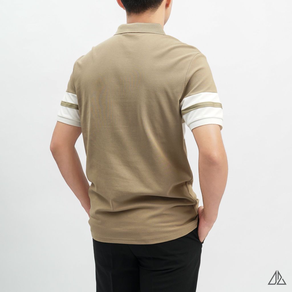 Áo polo viền phối viền tay ngực