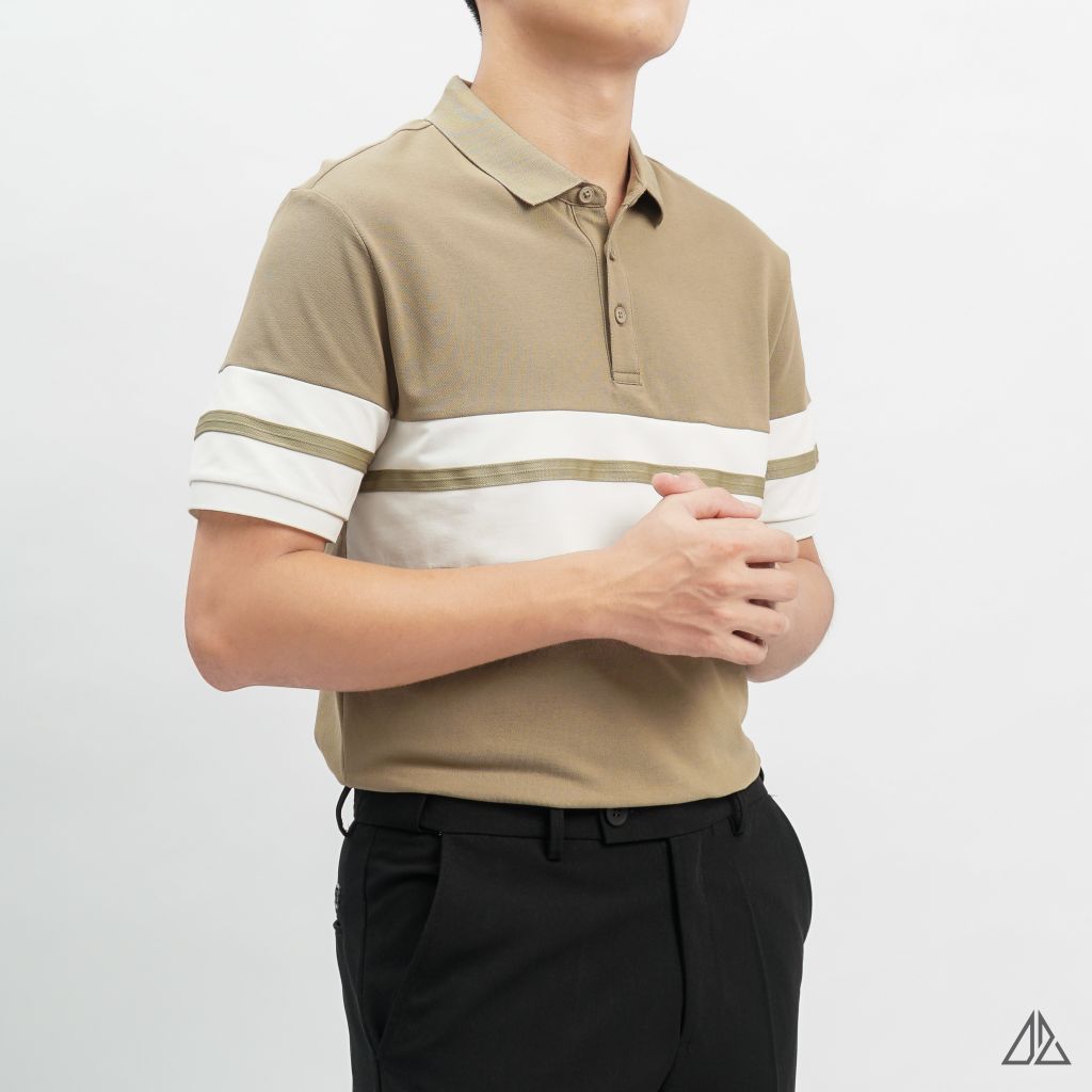 Áo polo viền phối viền tay ngực