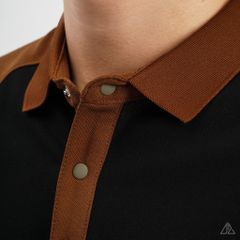 Áo polo raglang vai nâu