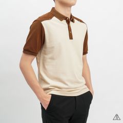Áo polo raglang vai nâu