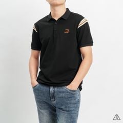 Áo polo viền vai thêu số 3