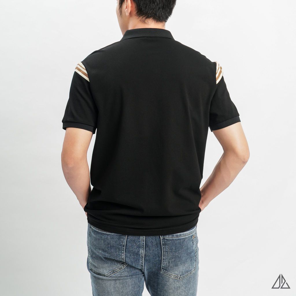 Áo polo viền vai thêu số 3