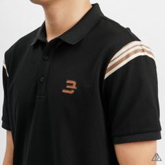 Áo polo viền vai thêu số 3