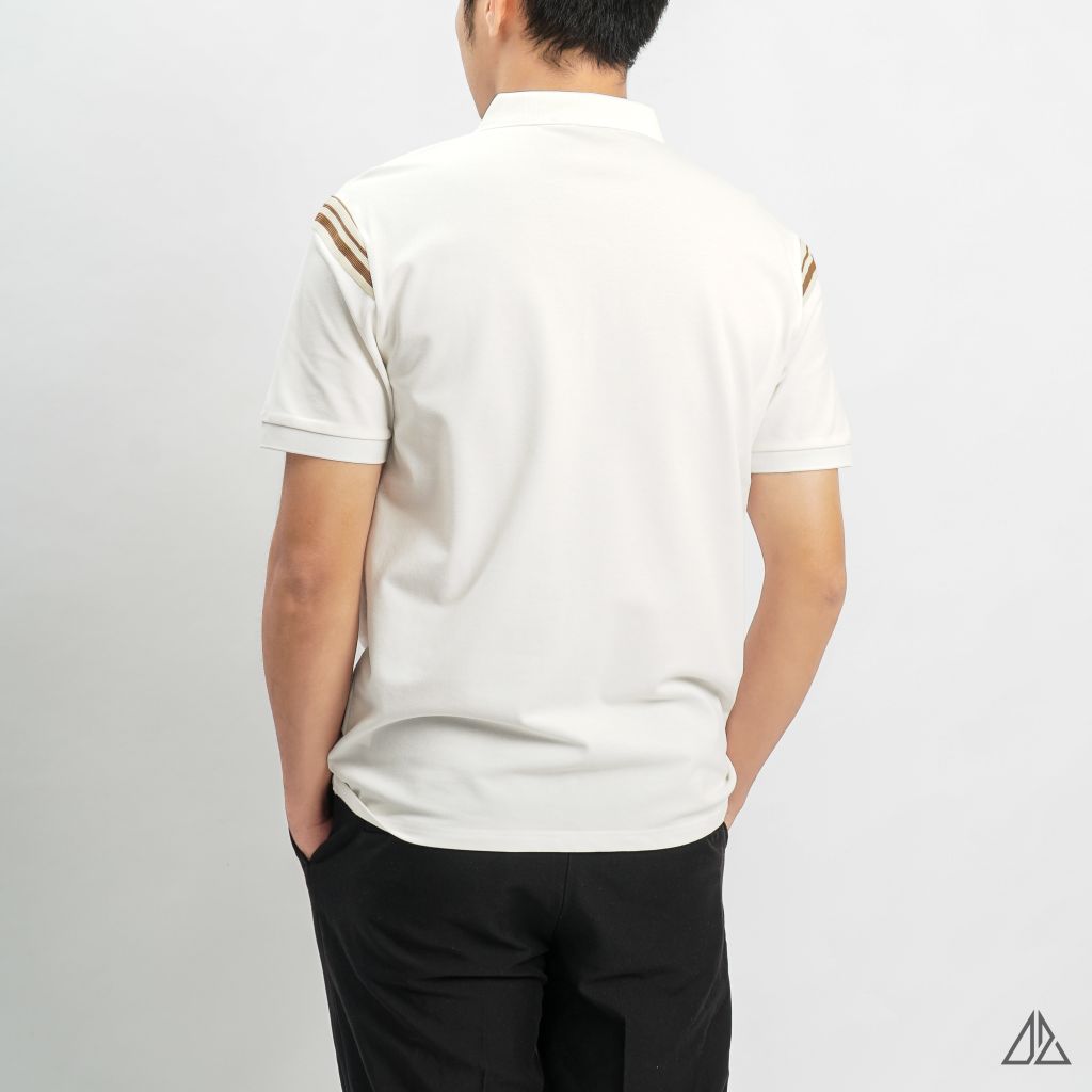 Áo polo viền vai thêu số 3