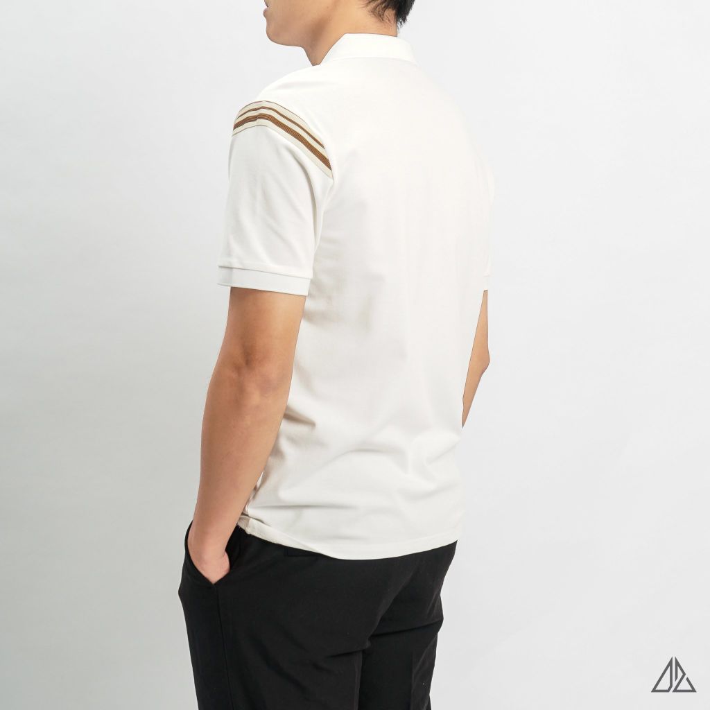 Áo polo viền vai thêu số 3