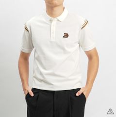 Áo polo viền vai thêu số 3