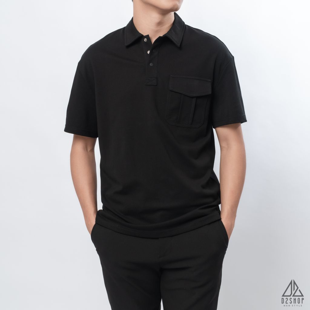 Polo form rộng phối túi hộp