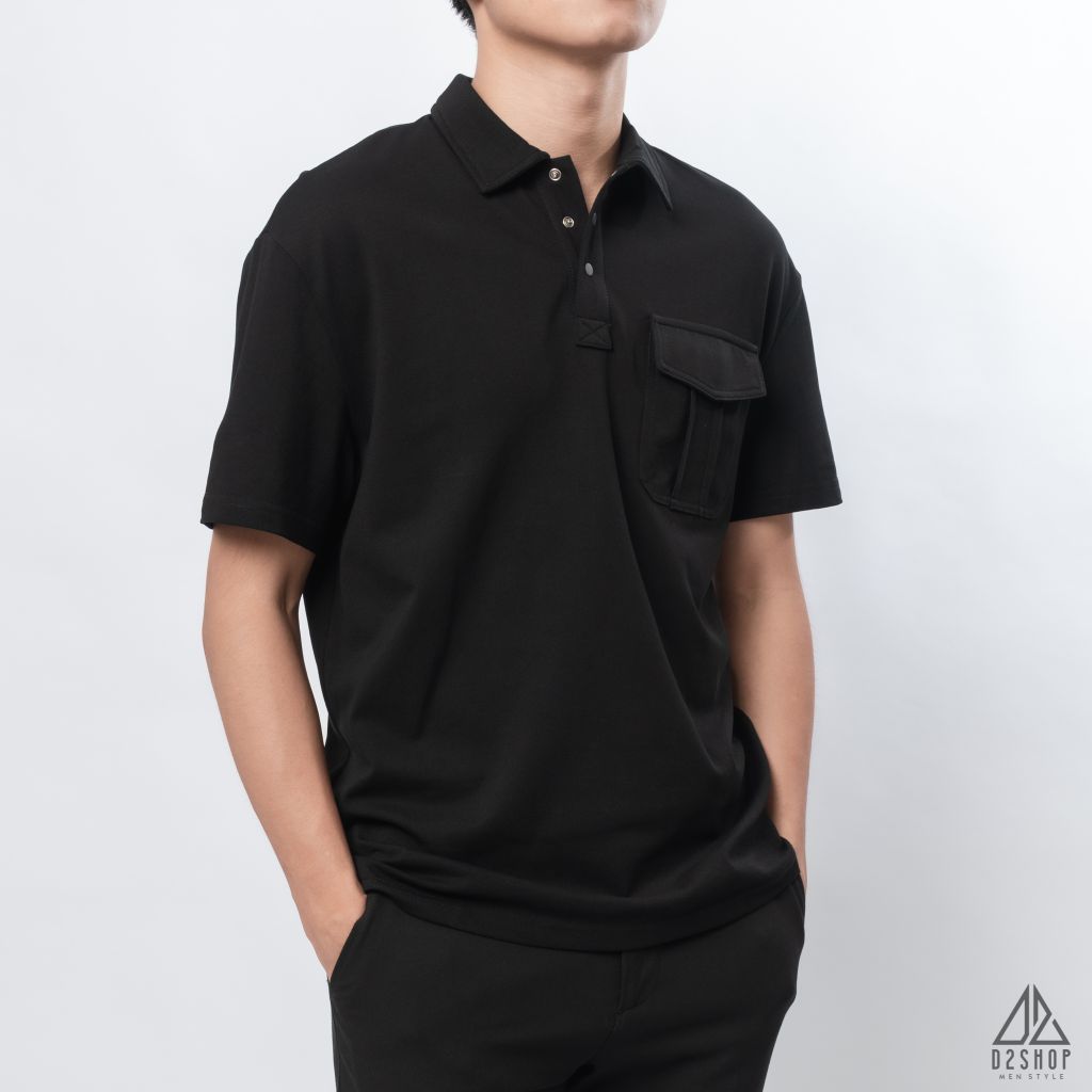 Polo form rộng phối túi hộp